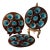 Vintage French Vallauris Majolica Oyster Plate Brown Blue Mid Century Seafood Platters-3 Plates For Sale