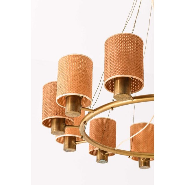 The very rare ceiling lamp, model 125/12, designed by Hans Bergström and produced by Ateljé Lyktan in Åhus, Sweden, is a...