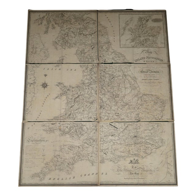 Large Inland Navigation Map of Canals and Railroads, 1830 For Sale