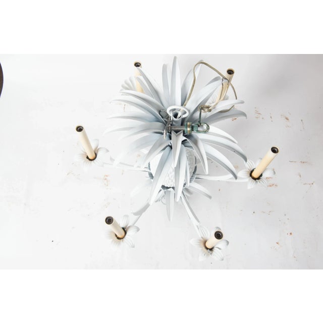 Metal 1960s White Painted Metal Pineapple Chandelier For Sale - Image 7 of 11