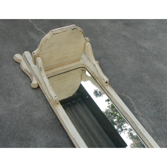 Cream Shabby Chic Painted Wall Mirror With Shelf For Sale - Image 8 of 10