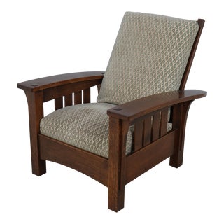 Stickley Mission Oak Arts & Crafts Morris Chair For Sale