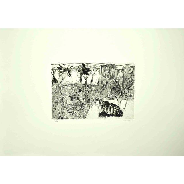 Bruno Cassinari, Colline a Gropparello, 1964, Etching For Sale