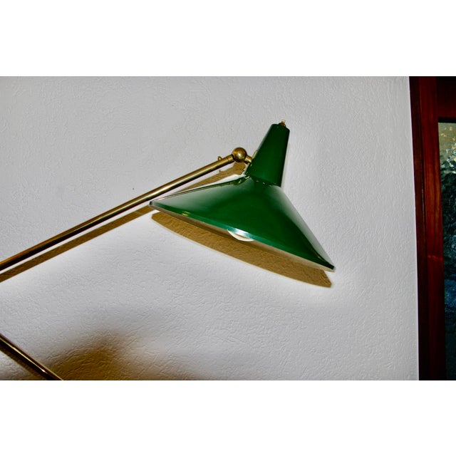 Forest Green Floor Lamp by Bruno Gatta for Stilnovo, 1950 For Sale - Image 8 of 11