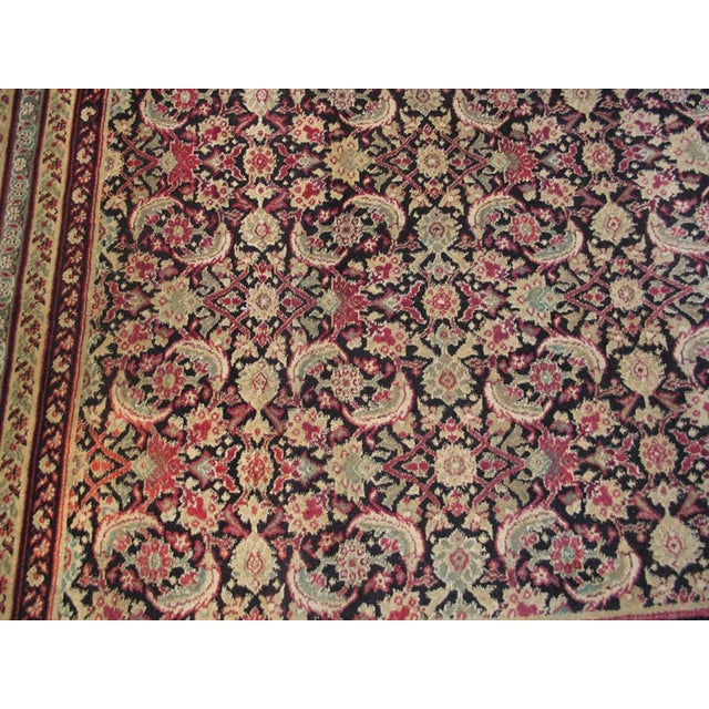 Late 19th Century 1890s Brown Herati Antique N. Indian Agra Rug 11'10" X 15' Handknotted Wool Carpet For Sale - Image 5 of 8