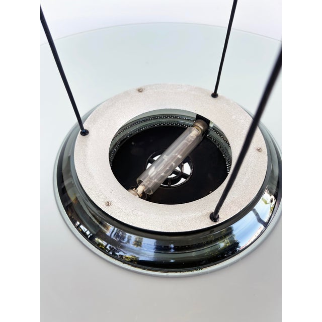 Silver 1980s Italian Foscarini Post-Modern "Spaceship" Pendant Chandelier For Sale - Image 8 of 9