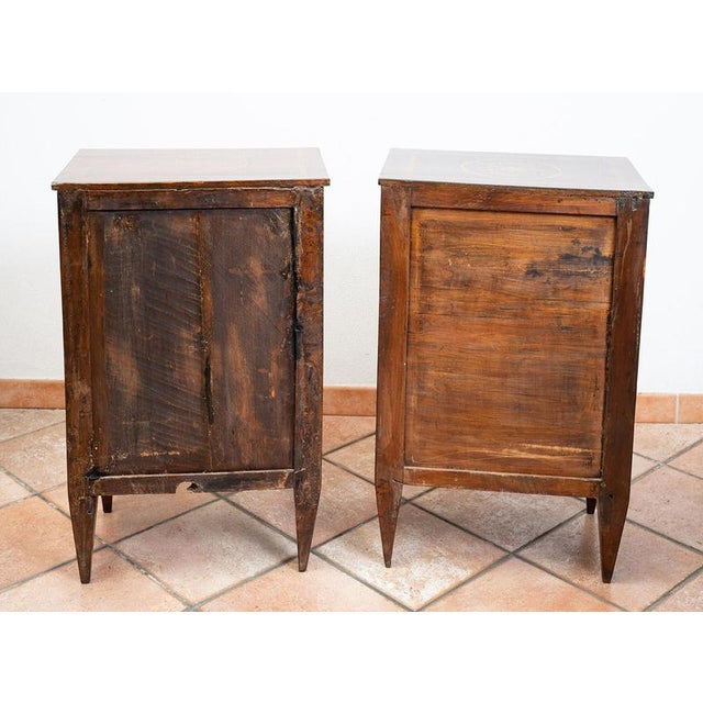 Antique Lombard Louis XVI Nightstands in Polychrome Wood, 19th Century, Set of 2 For Sale - Image 4 of 5