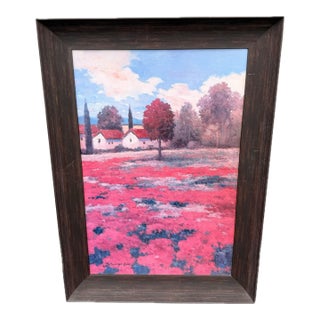 Signed Large Contemporary Impressionist Landscape by Kanayo Ede – 36x24 For Sale