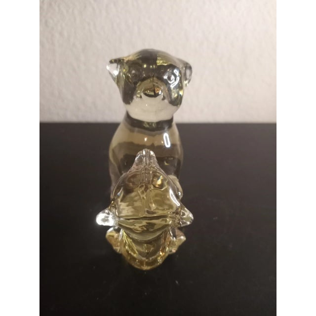 1980s Mother & Baby Bear Art Glass Figurine For Sale - Image 4 of 8
