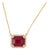 Ruby Pendant Necklace With Attached Chain, Natural Diamonds Halo: Solid 14k Gold For Sale
