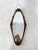 Mid-Century Modern Shield Oval Wall Mirror in Teak, Rope, and Leather, Italy, 1960s For Sale - Image 3 of 11