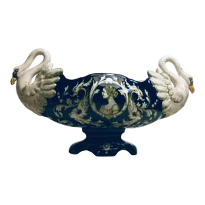 19th Century Italian Majolica Swan Form Urn