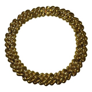 1980s Givenchy Chunky Gold-Tone Statement Necklace For Sale