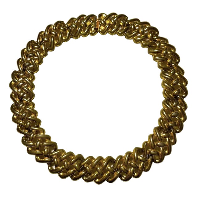 1980s Givenchy Chunky Gold-Tone Statement Necklace For Sale