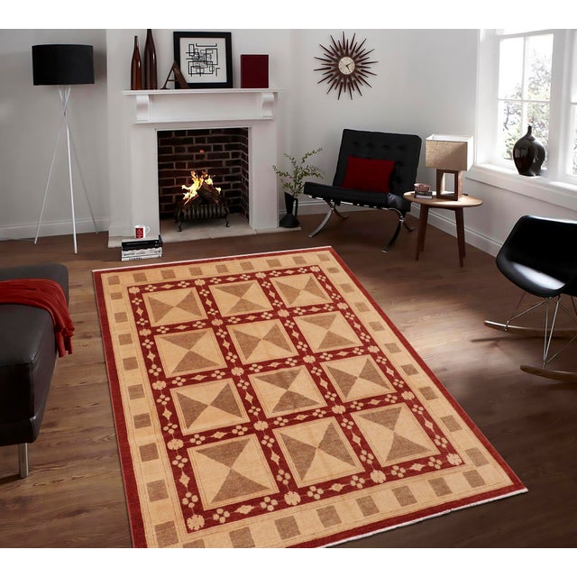 "Enhance the ambiance of your home with this magnificent Persian-influenced Turkish hand-knotted rug made by skilled...
