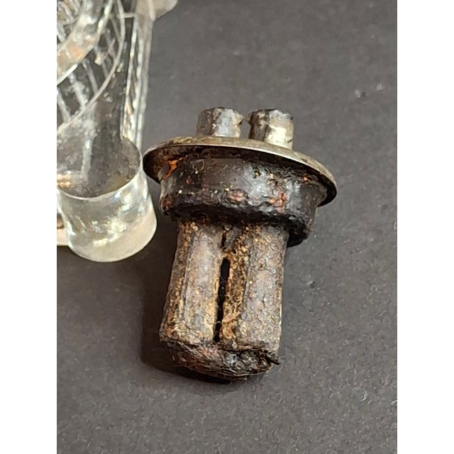 Rare Antique Boston & Sandwich Engraved Glass Whale Oil Lamp "Patent" Cork Burner c.1835 For Sale - Image 12 of 18