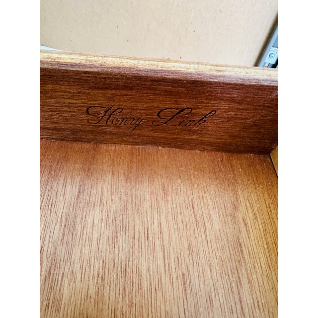 Cream Vintage Henry Link Bali Hai Faux Bamboo Desk & Spindle-Back Chair Set For Sale - Image 8 of 15