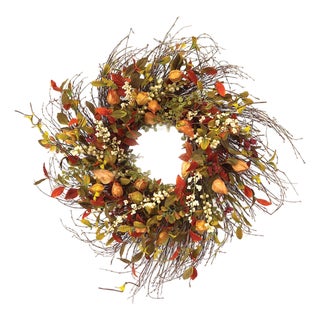 Cape Gooseberry Wreath 20"D For Sale