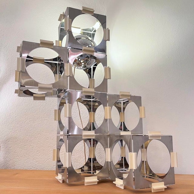 Modular Floor Lamp in Brushed and Polished Stainless Steel from Reggiani, Italy, 1970s For Sale - Image 10 of 17