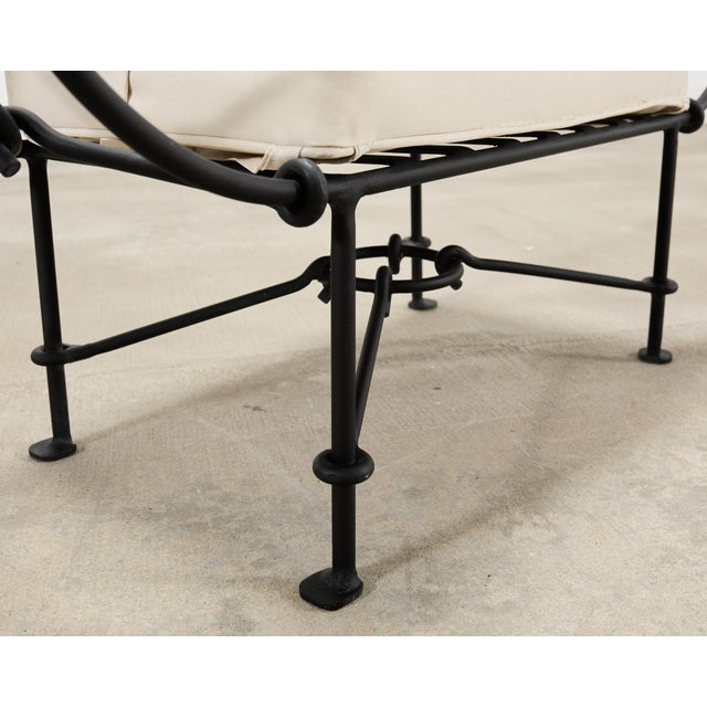 Charcoal Neoclassical Style Horned Aluminum Bench After Diego Giacometti For Sale - Image 8 of 18