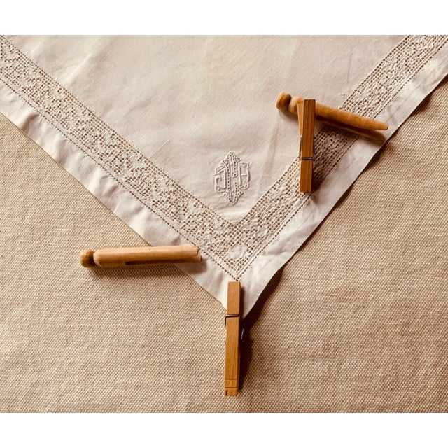 French Country Exquisite Set of Eight French Linen Napkins,c.1930 For Sale - Image 3 of 11