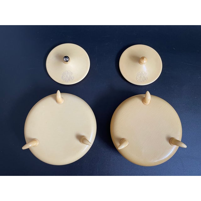 Pair Antique French Ivory Vanity Boxes, Monogrammed For Sale In Las Vegas - Image 6 of 16