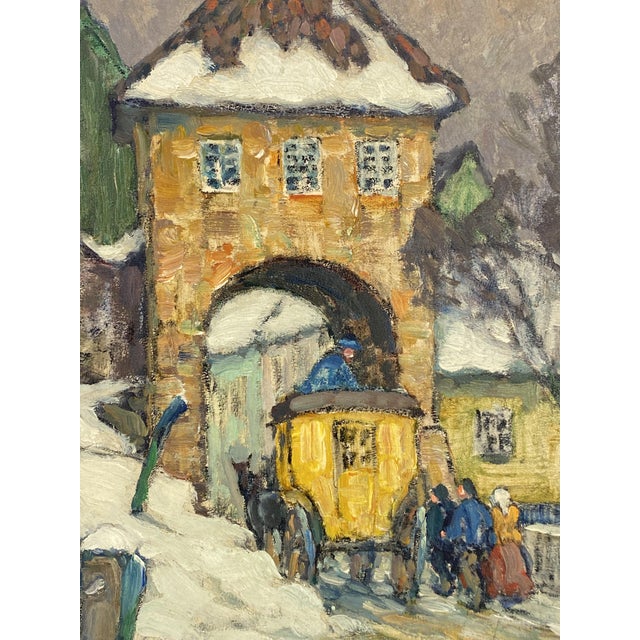 Richard Albitz, The Christmas Post, 1910, Oil on Canvas For Sale - Image 5 of 10