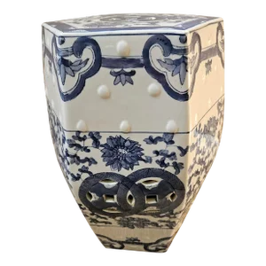 Blue & White Garden Seat