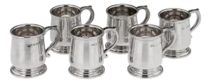 20th Century Silver Tankard Shot Cups from Walker & Hall, 1926, Set of 6