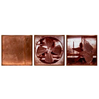 Pascal Kern, Large French Conceptual Sculpture Photograph Triptych Copper Frame Pascal Kern, 1987 For Sale