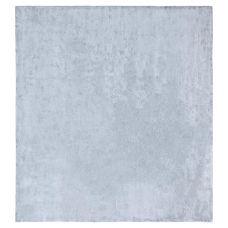 Contemporary Gray Silk Rug For Sale