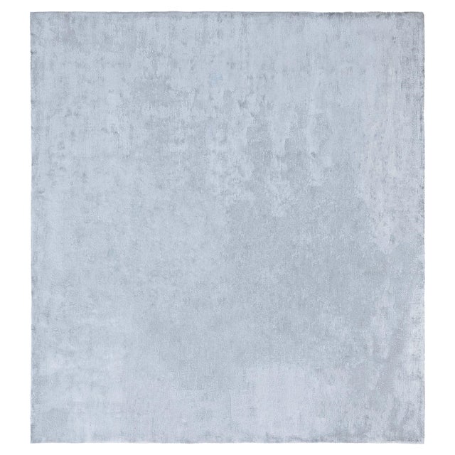 Contemporary Gray Silk Rug For Sale