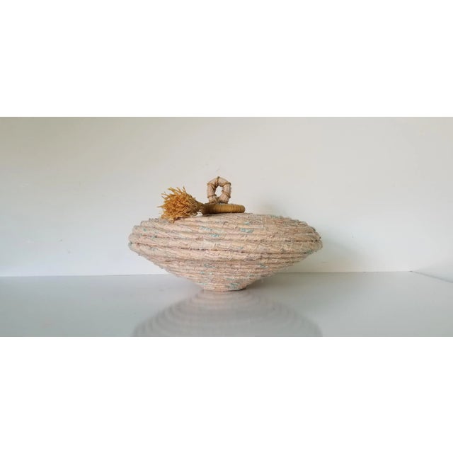 Mid-Century Modern Vintage Hand-Woven Wool Vase/ Sold For Sale - Image 3 of 10