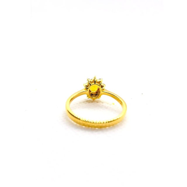 Bochic “Orient” Vintage Yellow Sapphire & Cognac Diamond Ring Set In 18K Gold & Silver For Sale - Image 9 of 9