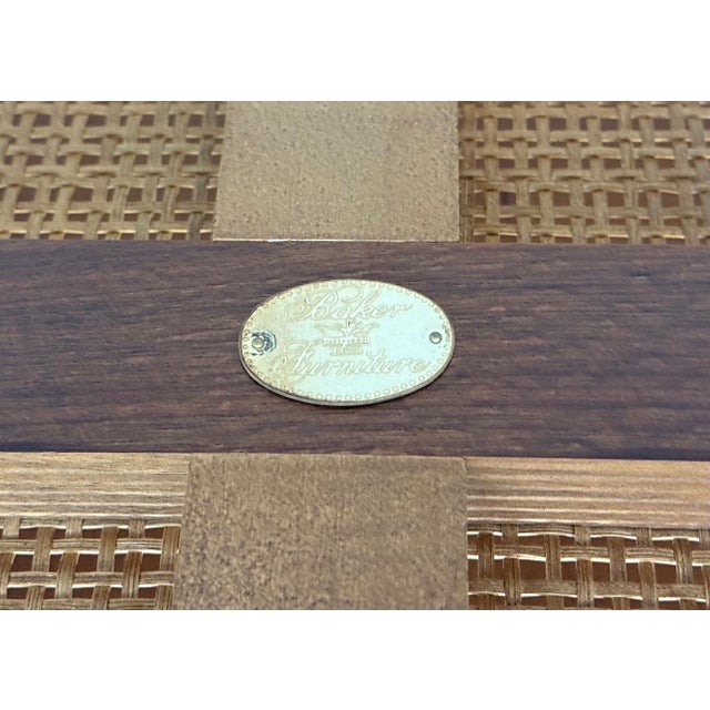 Wood Vintage Baker Furniture Walnut Square Coffee Table For Sale - Image 7 of 7