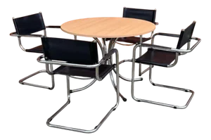 Italian Round Effezeta Dining Table with Chairs, 1990s, Set of 5