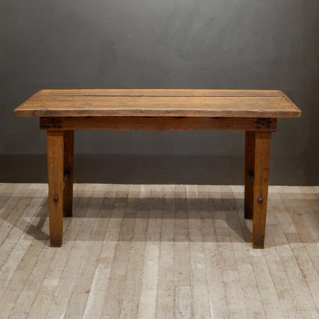 19th C. Hand Made Primitive Solid Oak High Table c.1850 For Sale - Image 10 of 10