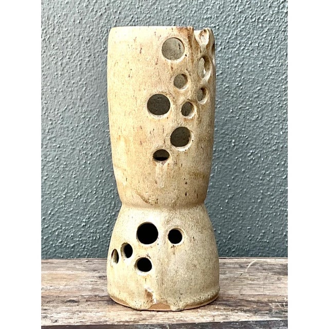 Vintage Abstract Studio Pottery Vase For Sale - Image 9 of 12
