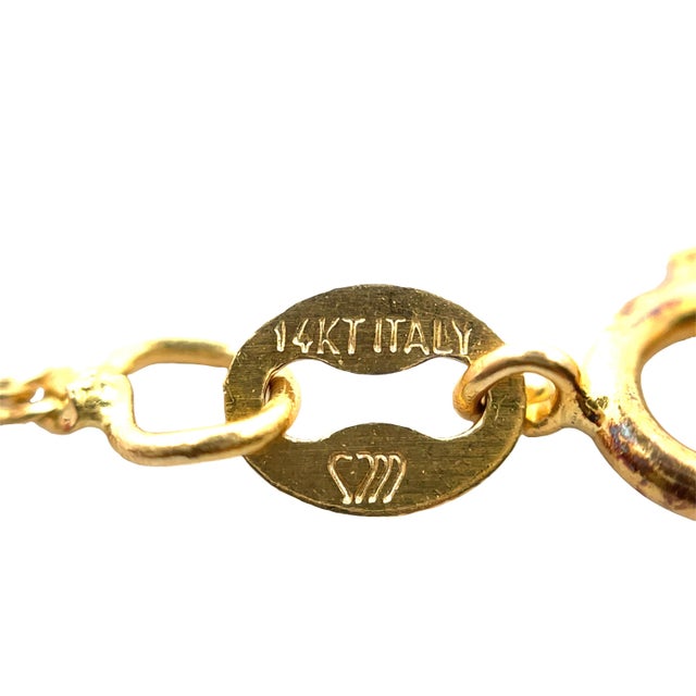 14k Yellow Gold Multi-Gemstone Flower Vase Necklace For Sale - Image 9 of 10