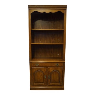 Bernhardt Furniture Oak Rustic Country French 33" Open Bookcase / Wall Unit 227-801 For Sale