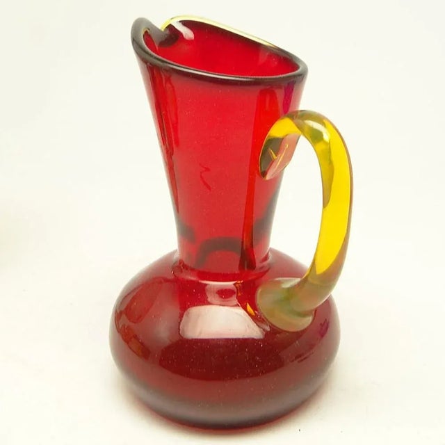 Postmodern Jug from Ząbkowice Glassworks, 1970s, in Very Good conditions. Designed 1970 to 1979 I have official proof of...
