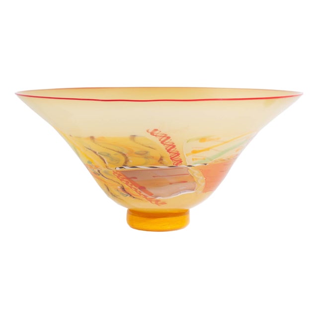 Bruce Pizzichillo Dari Gordon Signed Oversized Art Glass Centerpiece Bowl For Sale