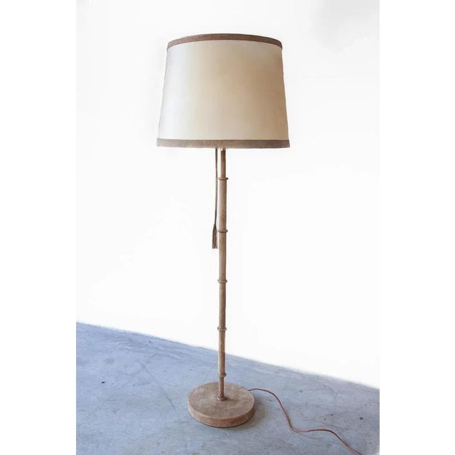 German Leather Floor Lamp by Charlotte Waver, 1980s For Sale - Image 3 of 9