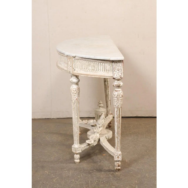 18th Century 18th Century French Neoclassic Marble Top Console For Sale - Image 5 of 11