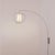 Nova Bloom Sphere Arc Lamp - Satin Nickel, White Satin Steel Shade, Dimmable, Modern Design For Sale - Image 4 of 6