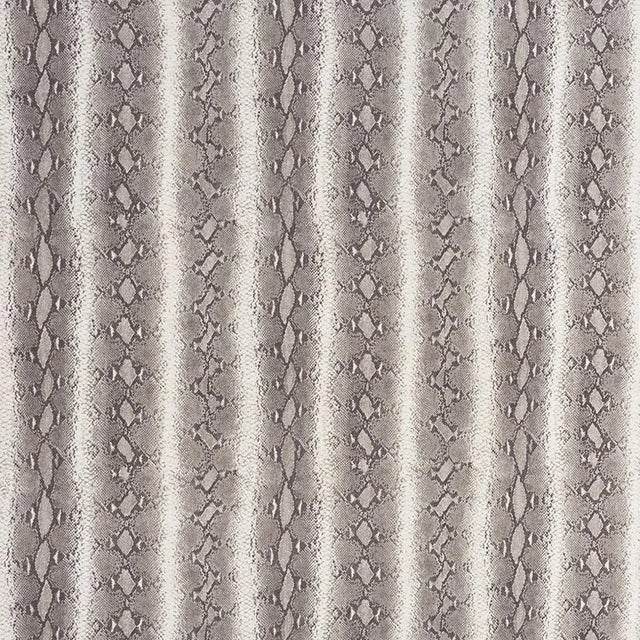 Schumacher Snake Rattle & Roll Linen Fabric in Ash For Sale