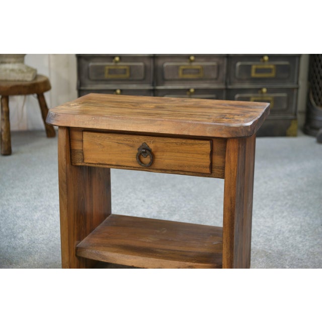 1960s Brutalist Bedside Tables in Elm by Aranjou, 1960, Set of 2 For Sale - Image 5 of 9