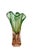 Paint Large 1960's Asymmetrical Green and Gentle Pink Art Glass Vase, Josef Hospodka for Chrisbska For Sale - Image 7 of 12