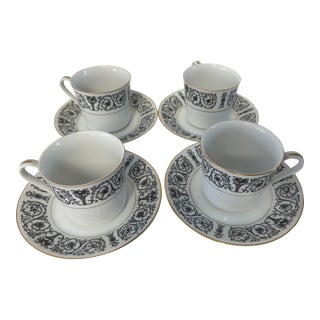 Vintage Coventry Fine China Japan Laurent 653 Cups & Sauces S-4 For Sale