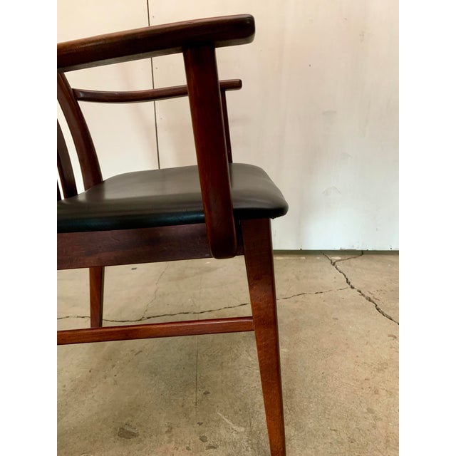 1960s A Danish Pair of High-Backed Dining Table Chairs With Armrests For Sale - Image 13 of 18